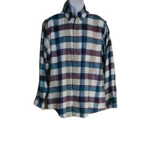 Vintage Plaid Cambridge Classic Mens Dressy long sleeve button down shirt